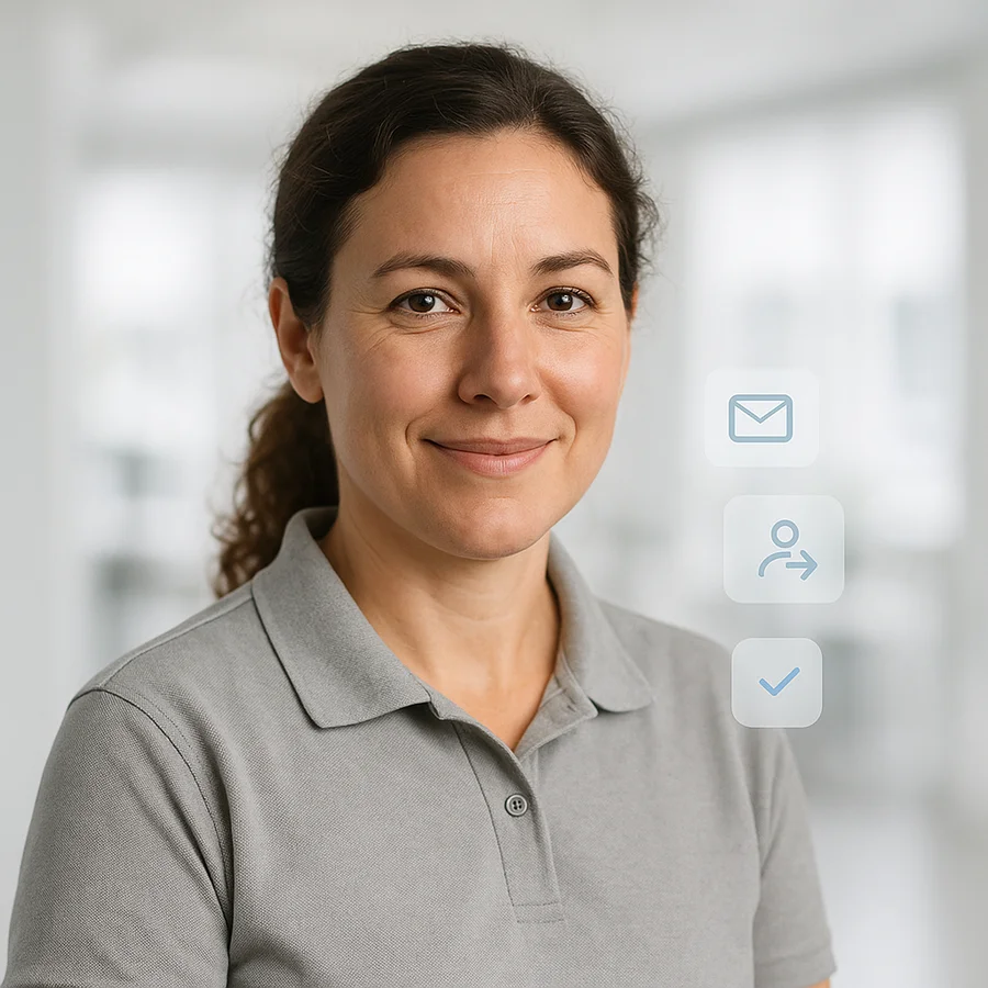 Business owner with leads funnel